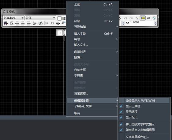 CAD多行文字編輯器中的WYSIWYG是什么意思 CAD多行文字編輯器中的WYSIWYG是什么意思