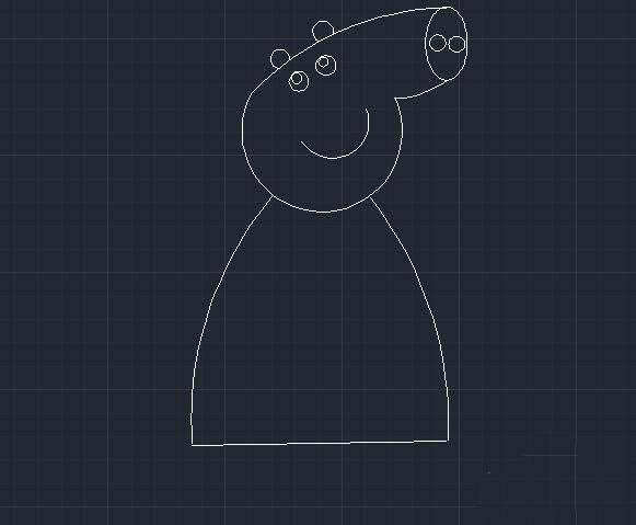 用CAD怎么畫簡筆畫效果的小豬佩奇 用CAD怎么畫簡筆畫效果的小豬佩奇