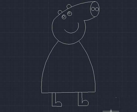 用CAD怎么畫簡筆畫效果的小豬佩奇 用CAD怎么畫簡筆畫效果的小豬佩奇