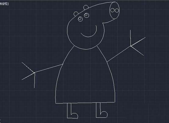 用CAD怎么畫簡筆畫效果的小豬佩奇 用CAD怎么畫簡筆畫效果的小豬佩奇