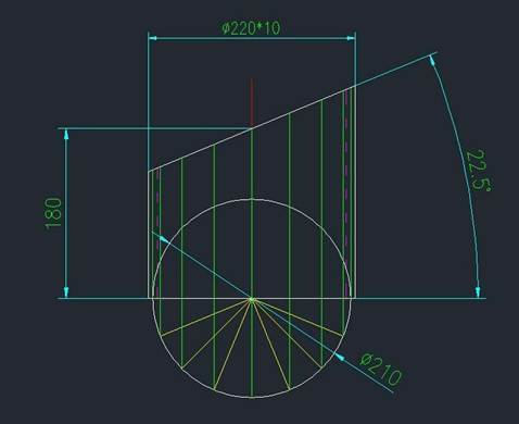 CAD斜截圓管放樣下料的教程 CAD斜截圓管放樣下料的教程
