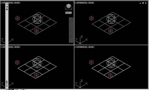 CAD中三維對象怎么設置四視圖？