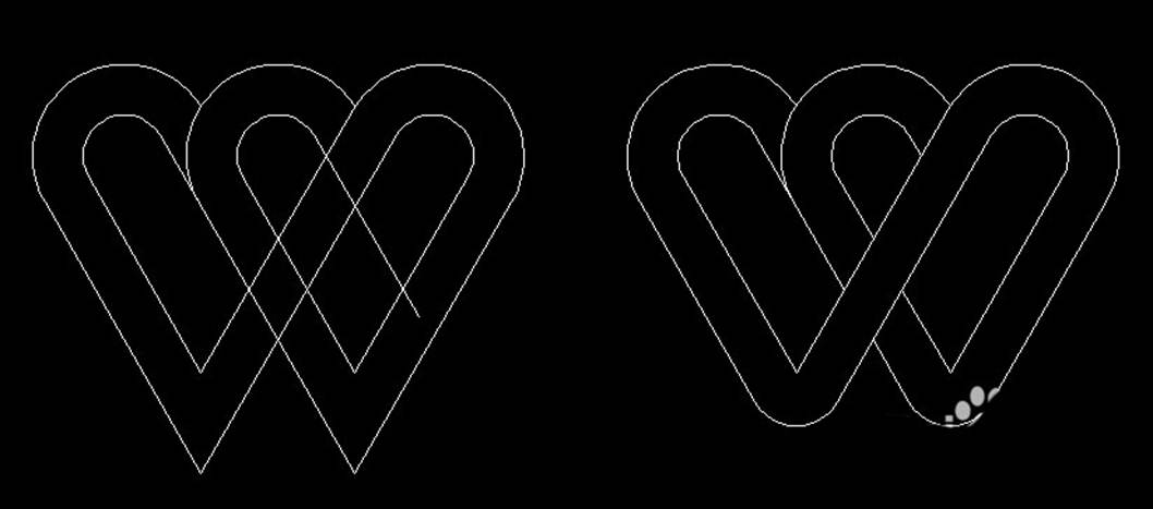 CAD如何繪制雙心形的圖案 CAD如何繪制雙心形的圖案