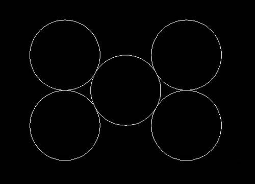CAD中如何繪制矩形內切五個圓 CAD中如何繪制矩形內切五個圓