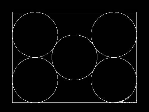 CAD中如何繪制矩形內切五個圓 CAD中如何繪制矩形內切五個圓