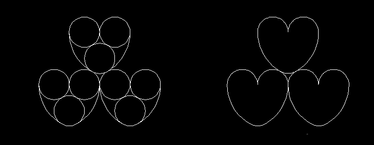 怎么用CAD繪制三環(huán)心形? 怎么用CAD繪制三環(huán)心形?