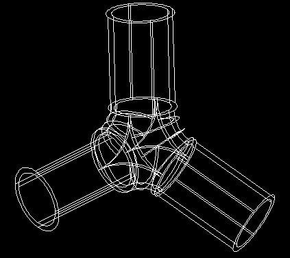 如何用CAD繪制一個三通管？