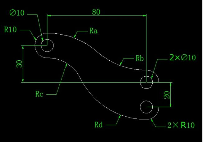 ZWCAD求扣除三個直徑10內孔后的面積和Ra的半徑 ZWCAD求扣除三個直徑10內孔后的面積和Ra的半徑