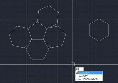 CAD如何使六邊形對齊到五邊形上? CAD如何使六邊形對齊到五邊形上?